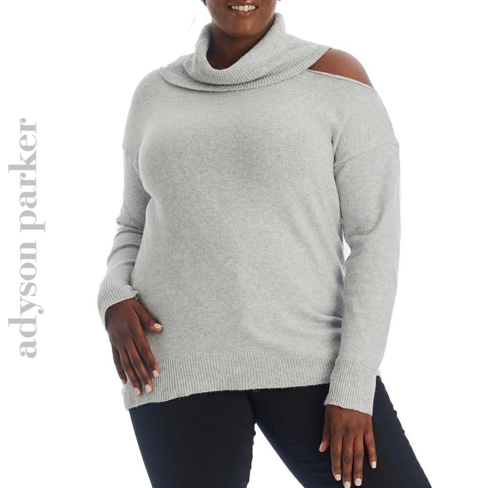 NWT Adyson Parker Plus Cozy Cutout Turtleneck Soft Knit Pullover Sweater